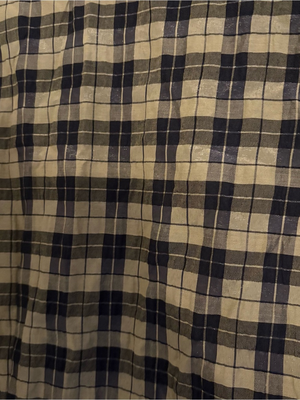 Ganni Olive Green and Black Plaid High-Neck Dress - Picture 6 of 6